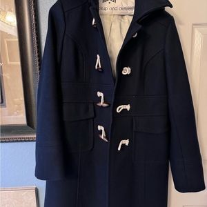 Jcrew Navy Knee length naticual wool coat - size 14